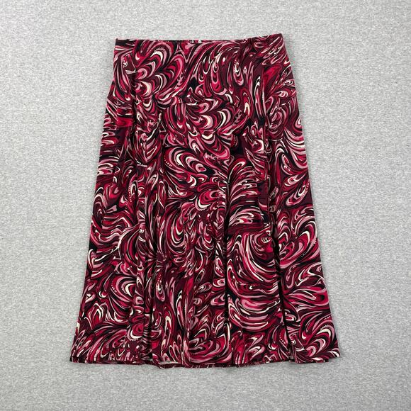 VTG Y2K Nine West Midi Skirt XS Pink Black Funky Abstract Rave Club 00s Festival - Picture 1 of 12
